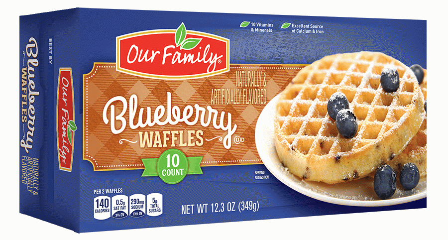 Our Family  waffles blueberry flavored, 10-count Full-Size Picture